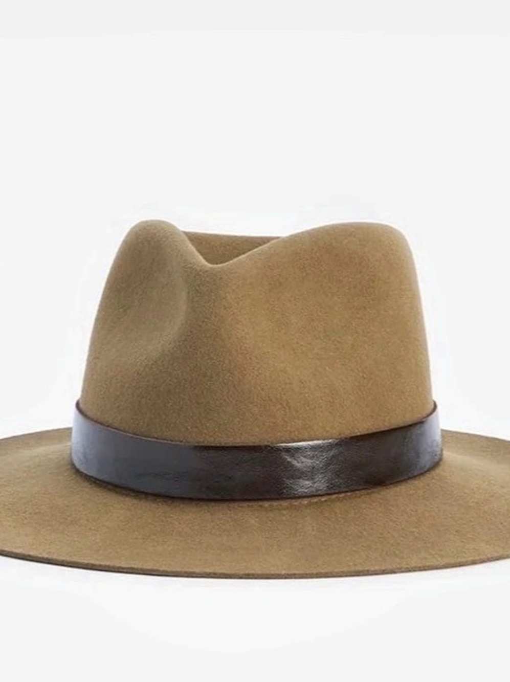 Janessa Leone Ross Hat. Wool Fedora Hat in Brown